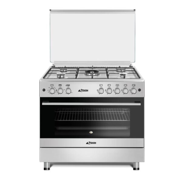 CUISINIERE ASTECH 5 FEUX 90/60 A GAZ INOX CK92CRM