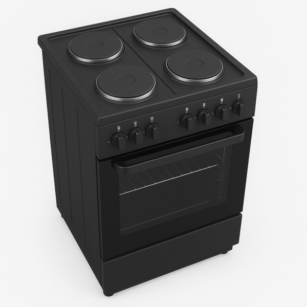 CUISINIERE ENDURO 4FEUX 60X60 + FOUR ELECTRIQUE VENTILO TURBO NOIR AFS6004EEBIT